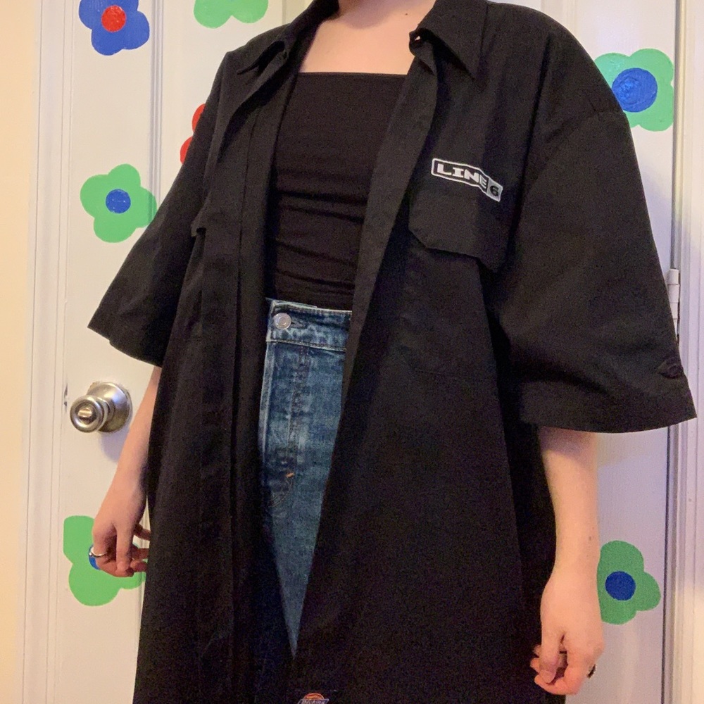 Dickies Black Button Down Collared Shirt